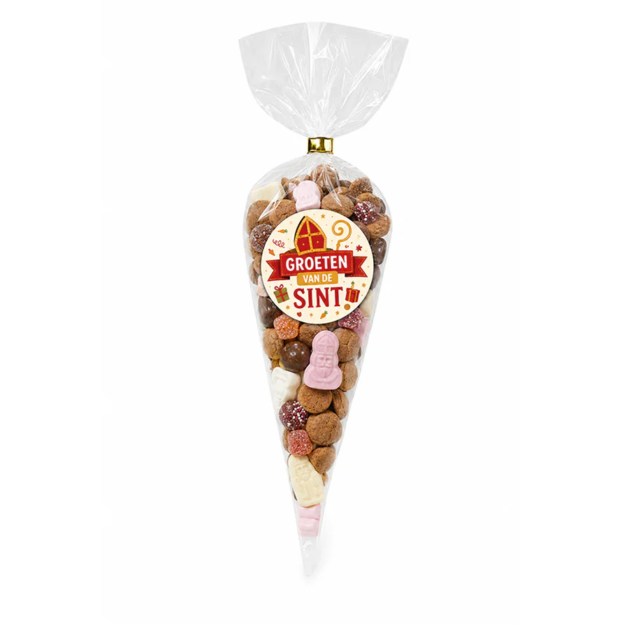Puntzak snoepmix "Groeten Sint en Piet" (175 gram)