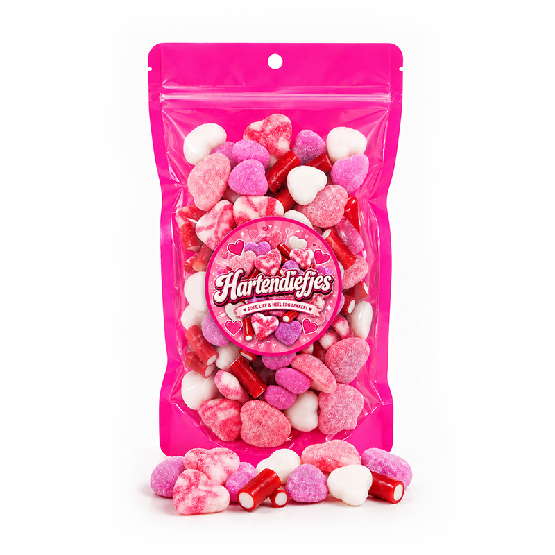 Stazak hartjes mix snoep "Hartendiefjes" (450 gram)