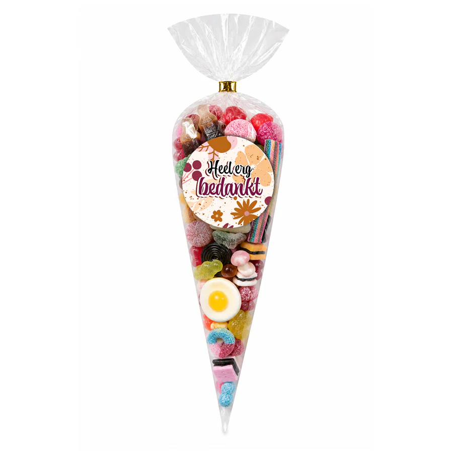 Puntzak snoepmix "Heel erg bedankt" (175 gram)